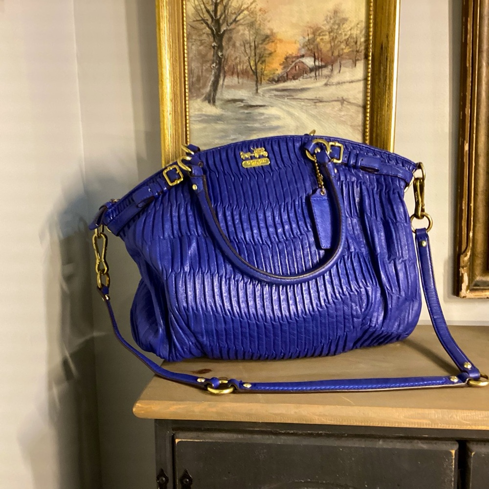 Coach..Madison gathered leather…crossbody strap included